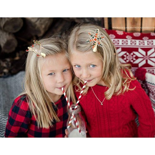 Christmas Hair Pins for Women Girls Rhinestone Crystal Snowflake Reindeer Wreath Xmas Tree Hair Clips Barrettes Accessories Festive Holiday Party Favors (snowflake reindeer christmas hair pins)