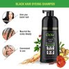 YUOLITA 400ml Black Hair Dye Shampoo, 100% Gray Coverage 3-In-1 Shampoo Instant Hair Color Shampoo Hair Dye Shampoo Mild Plant Formula-Ammonia Free Black Hair Dye for Men Women Lasts 30 Days