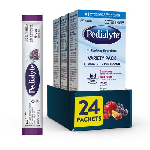 Pedialyte Electrolyte Powder Packets, Variety Pack, Hydration Drink, 8 Count (Pack of 3) Single-S...