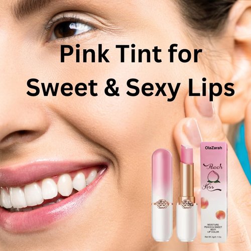 OLAZARAH Moisture-Infused Peach Lip Gloss/Balm: Pink Tint for Sweet, Sexy Lips & Hydrating and Waterproof Formula for Long-Lasting Sweetness, 1 oz