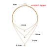 Yheakne Boho Layered Crystal Necklace Gold Rhinestone Pendant Chain Necklace Vintage Multi Strand Necklace Chain Jewelry for Women