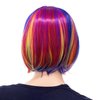 SWACC Rainbow Colors Straight Short Hair Bob Wig Synthetic Colorful Cosplay Daily Party Flapper Wig for Women with Wig Cap