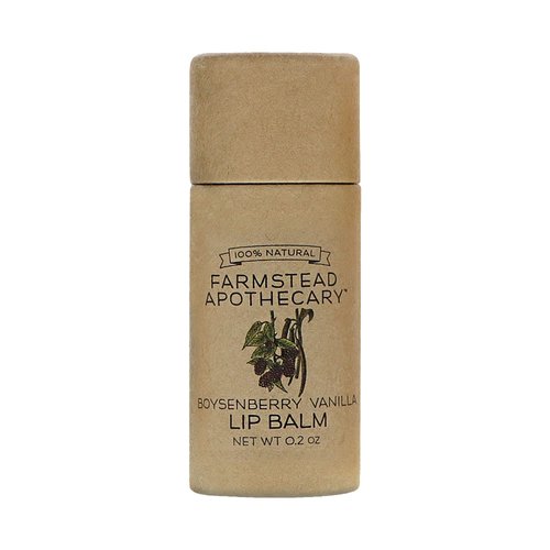 Farmstead Apothecary 100% Natural Lip Balm with Organic Beeswax, Organic Shea Butter & Organic Coconut Oil, Boysenberry Vanilla 0.2oz