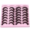 Newcally False Eyelashes Fluffy Wispy Faux Mink Lashes 8D Volume Long Cat Eye Lashes Dramatic 18MM 2 Styles Mixed Fake Lashes 14 Pairs Pack