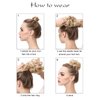 HIZEMLK 1PCS Messy Bun Hair Piece Messy Hair Bun Scrunchies for Women Wavy Curly Chignon Ponytail Hair Extensions Synthetic Thick Tousled Updo Bun (Dark Brown)