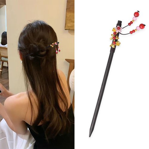 Vintage Hair Hairpin Chinese Hair Accessories for Women Girls Retro Wooden Hair Sticks Flower Hair Chopsticks Flower Chinese Long Hair for Girls Chinese Hair Clips Headpieces Hanfu Pins Headdress