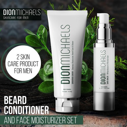 Dion Michaels 2-Pack Shaving Cream Set for Men - 3oz Mens Shave Cream, 1oz Post Shave Balm - Mens Shaving Cream & After Shave Balm for Men Sensitive Skin with Aloe, Shea Butter, Oats, Argan Oil