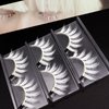 BLUPLE White False Eyelashes Cosplay Halloween White Eye lashes Extension Tools Natural Looking Anime Makeup Masquerade Party Eyelashes (White-3pairs)