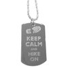 Hat Shark Keep Calm and Hike On Boot Print - Luggage Metal Chain Necklace Military Dog Tag