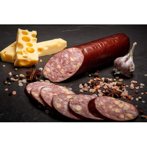 High Temperature Swiss Cheese for Sausage Making - 1 lb. - 1/4 inch diced cubes