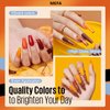 MEFA Fall Gel Nail Polish Set, 12 Colors Burgundy Red Gel Polish Set Flash Dark Red Glitter Nail Polish Gel Orange Shimmer Nude Brown Blue Yellow Gel Nail Gifts for Women Girl