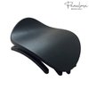 Parcelona French Onde Round Black Matte Finished Celluloid Side Slide in Secure Grip Hair Updo Yoga Hair Claw Clip Clamp Clutcher - 2 3/4 Inch