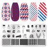 JERCLITY 6pcs 4th of July Nail Stamping Plates Independence Day Nail Stamping Kit Patriotic American Flag Stars Statue of Liberty Image Plates Nail Art Design Template Print Nail Stamper Kit for Women