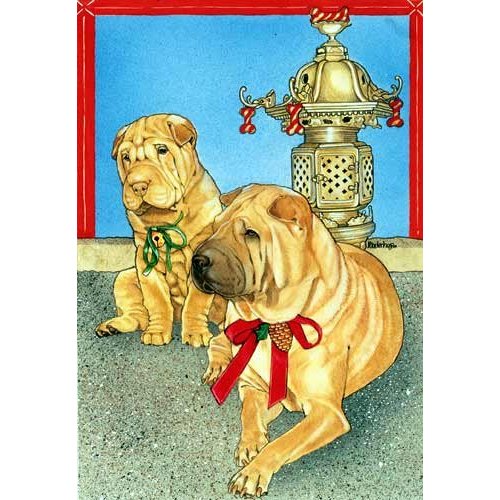 Pipsqueak Shar Pei Christmas Cards : 10 Holiday Cards with Envelopes - ADORABLE!