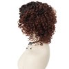 GNIMEGIL Ombre Brown 70s Afro Wigs for Women Short Curly Wigs with Side Bangs Synthetic Kinky Wig Natural Hair African American Wigs for Black Women Cosplay Party Halloween Costume
