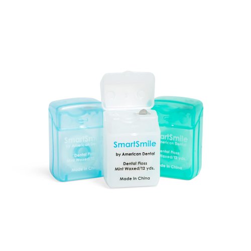 72 Pack Bulk Waxed Dental Floss, 12 Yards - Assorted Colors - Perfect for Dental Office Patient Give-Aways - Smartsmile # 21-671