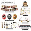 Pirate Birthday Party Decorations Happy Birthday Pirate Theme Party Set Total 103PCS, Include Happy Birthday Banner Cake Cupcake Toppers Hanging Swirls Balloons Table Cover for Kids Boys Birthday