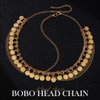 Fashey Sequins Headchain Boho Tassels Headband Gold Forehead Chains Bridal Headpiece Festival Hair Accessories for Women