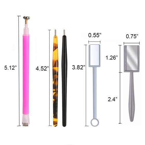 WOKOTO 5Pcs Nail Magnet Tool Set With Double Head Flower Design Nail Magnet Pens And Strong Magnet Stick For Cat Eye Gel Polish Nail Art (MJB076)