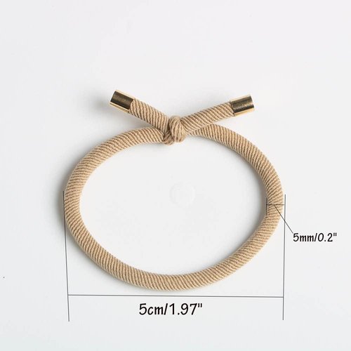 Elastic Hair Ties Elastics,Stretchy Rubber Bands,Pack of 12,Women Elastic Knotted Hair Rope Ponytail Holders for Women Girls(Kahki)