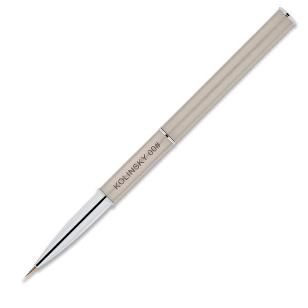 Beaute Galleria 1 Piece Kolinsky Sable Nail Art Liner Striping Brush, for Thin Fine Line Drawing, Detail Painting, Striping, Blending, One Stroke, Acrylic Nail Art Brush (Size: 00#)