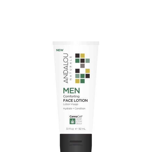 Andalou Naturals CannaCell MEN Comforting Face Lotion, 3.1 Ounce
