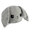 TeeTurtle - The Original Reversible Bunny Plushie - White + Gray - Cute Sensory Fidget Stuffed Animals That Show Your Mood