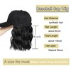 AliRobam Hat with Natural Wave hair Extensions attached for woman Baseball cap wig Short Bob Hairstyle Adjustable Wig (Black)