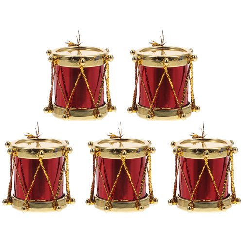 5Pcs Miniature Drum Mini Drum Set Dollhouse Mini Percussion Musical Instrument Model 3D Model Collectible for Home Decor Toy