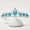 SWEETV Blue Princess Tiara, Birthday Tiara Gift, Heart Shaped Crystal Crown, Costume Headpiece, Elsa Dress-up Accessories