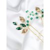 Brihasory Emerald Green Rhinestone Hair Pins Wedding Hair Accessories for Women Handmade Bridesmaid Gifts Bridal Hair Clips Prom Hair Accessory for Girls Headpieces