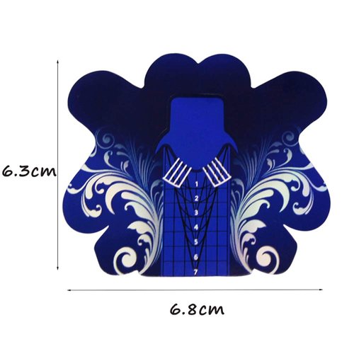 FingerAngel 100PCS Stiletto Nail Tips Laser Nail Forms Gel Polish Extension Forms Acrylic Tips Nail Art Decoration DIY Nail Gel Curl (Bule Color)