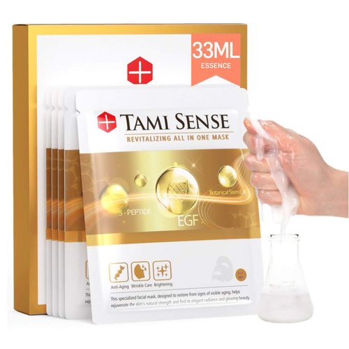 33ml Essence Best Anti Aging Face Mask For Korean Skincare - Sheet Masks with 5 Peptides EGF Serum Vitamin B Complex Rice Extract Collagen Anti Wrinkles & Face Moisturizer for women men (10 Masks)