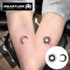 INKARTLINK Semi Permanent Tattoos, 3 Sheets of Small Temporary Tattoos, Adult Art Designs, Party Favors, Waterproof, Realistic, No Adhesive, No Reflective, Lasts 1-2 Weeks (Sun and Moon)