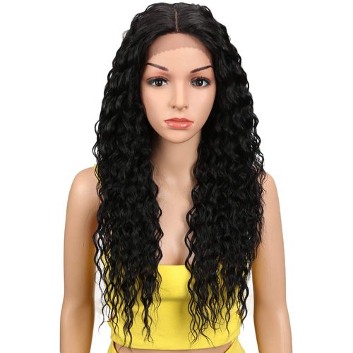 Joedir Lace Front Wigs Ombre Blonde 24&quot; Long Small Curly Wavy Synthetic Wigs For Black Women 130%...