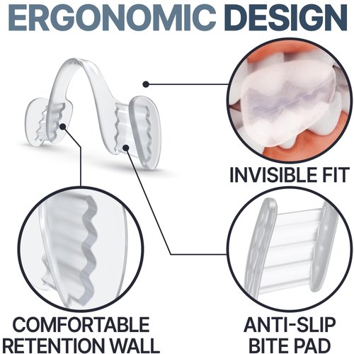 Mouth Guard for Grinding and Clenching Teeth at Night, Sleep Night Guard, Grinding Protection, Clenching Protection, Teeth Bruxism Mouth Piece with Travel Hygiene Case (2set) (1set)