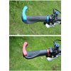 WIROJ BlueSunshine The Comfiest Ergonomic Bicycle Handlebar Rubber Grips with Anti-Slip Contoured Design and Aluminum Alloy Inner Ring Clamps (Blue)