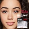 iENVY False Eyelashes Triple Black Knotted Individual Trio Lashes 3X Volume Reusable Eyelash Clusters (S/M)