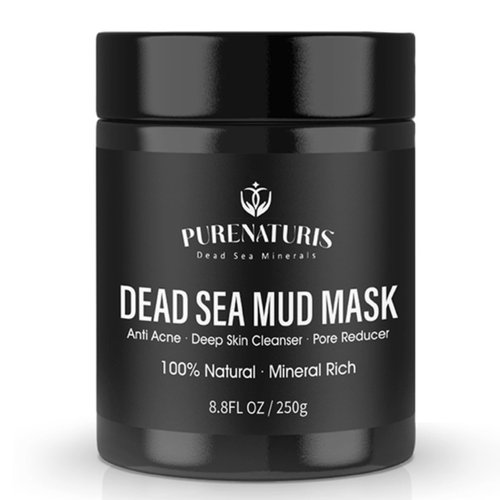 PureNaturis Organic Dead Sea Mud Mask for Face & Body, Premium Spa Quality Pore Minimizer for Acne, Blackheads, Oily Skin -Skin Tightening Formula for Women & Men, Achieves Healthier Complexion 8.8 oz