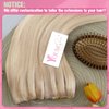 YoungSee Wire Hair Extensions Highlights Wire Real Human Hair Extensions Ash Blonde Highlights Bleach Blonde with Strawberry Highlights Hair Wire Extensions for Natural Look 18In 80G