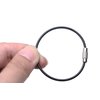Mini Skater Stainless Steel Wire Cable Key Chain Key Ring Easy to Lock(Black)