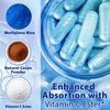 Methylene Blue Capsules, USP Grade Capsule Form Methylene Blue 12 Mg for Human with Added Vitamin C Ester- Supports Cognitive Function & Enhances Absorption, 60 Capsules