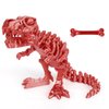 Varuotu 3D Printed Dinosaur Bones 3D Printed Animals Dino Full Articulated T-Rex Toys Home Office Decor Executive Desk Toys Gifts,Adults Fidget Toys for Autism/ADHD (Red.E)