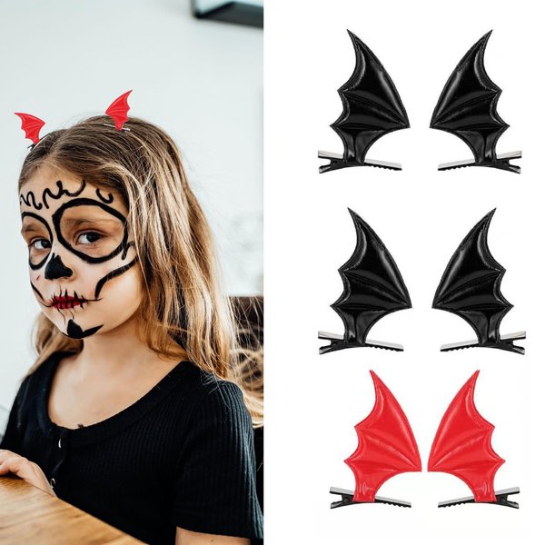 ZYALTFDC Devil Horns Bat Hair Clips for Women Girls Halloween Cosplay Costume Accessories Bat Wings Hairpin Devil Clips for Women Girls Side Hair Clip for Party Halloween Decorations