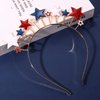 PHALIN American Flag Headband 4th of July Star Hairband for Women Independence Day Patriotic Headpiece Costume Hair Accessory Party Favors (Glitter)