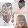Yheakne Rhinestone Bridal Hair Clip Purple Crystal Wedding Headpieces Shining Headwear Crystal Hair Clips Comb Bridal Hair Accessories for Women and Girls (Purple)