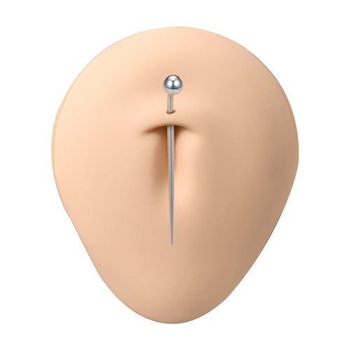 DJCIW Belly Button Piercing Kit,Belly Navel Piercing Kit with 14G Belly Button Ring 316L Stainless Steel 12G Piercing Needles Piercing Taper and Disposable Clamps Belly Kit