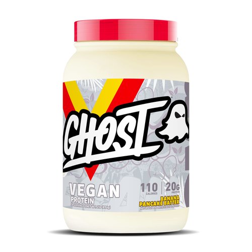 GHOST Vegan Protein Powder, Banana Pancake Batter - 2lb, 20g of Protein - Plant-Based Pea & Organic Pumpkin Protein - ­Post Workout & Nutrition Shakes, Smoothies, & Baking - Soy & Gluten-Free