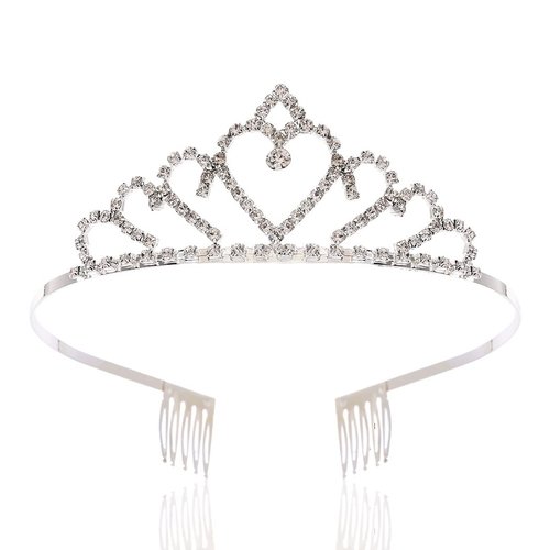 Kilshye Girls Silver Tiaras Princess Crystal Tiara and Crown Wedding Bride Crwons Birthday Party Hair Accessories for Women