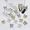 3D Alloy Bow Nail Charms for Acrylic Nails Metal Bows Gold Silver Gray Bow Knot Nail Art Charms Cute Bow Charms Kawaii Bow Nail Accessories Nail Jewels for Women Girls Daily Manicure 30pcs